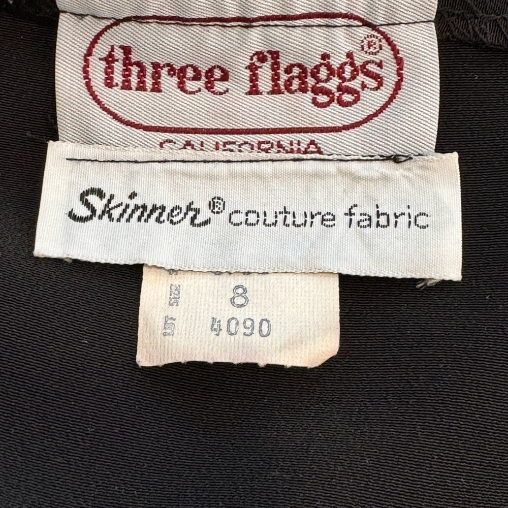Three Flaggs‎ skinner couture ladies vintage 90s black 2 piece skirt set size 8 - Picture 12 of 16